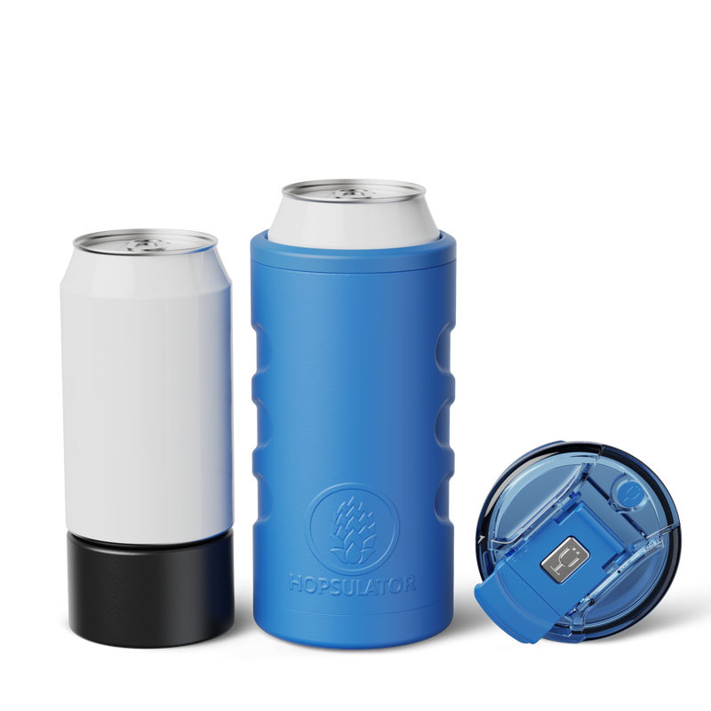 Retro Hopsulator Trio | Matte Azure | 12/16oz Standard Cans - Modern Picnic
