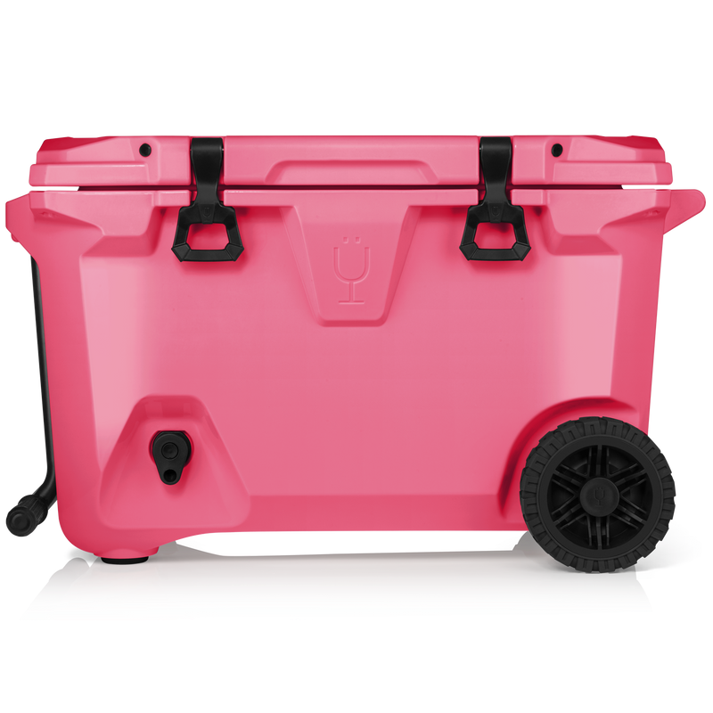 Br Tank 55-Quart Rolling Cooler | Neon Pink - Durable Beach