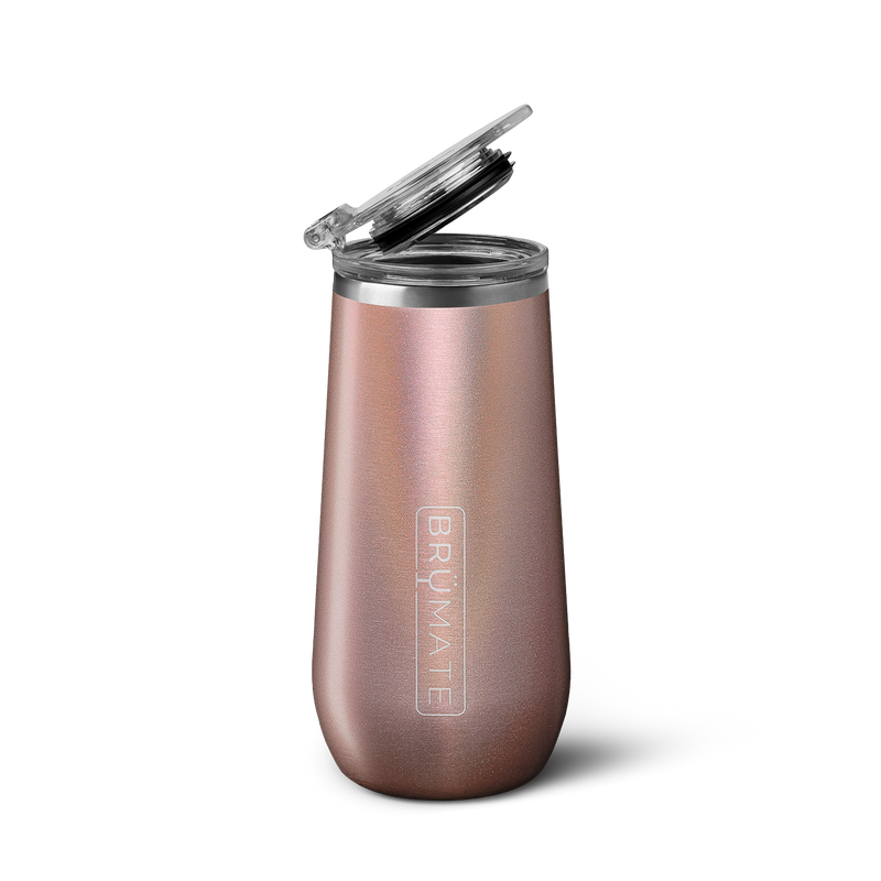 Champagne Flute | Glitter Rose Gold | 12oz - Clean Travel-Mug